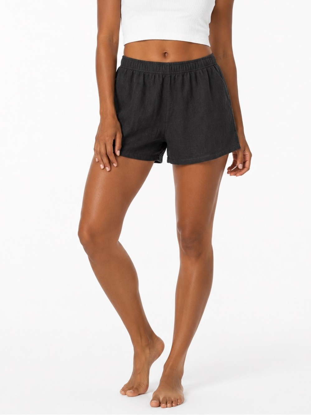 SKIMS Black Elastic-Waist Shorts